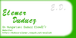 elemer duducz business card